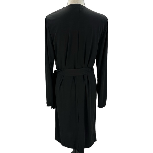 Alfani Long Sleeve Midi Wrap Dress - Black - size Medium - Picture 3 of 9